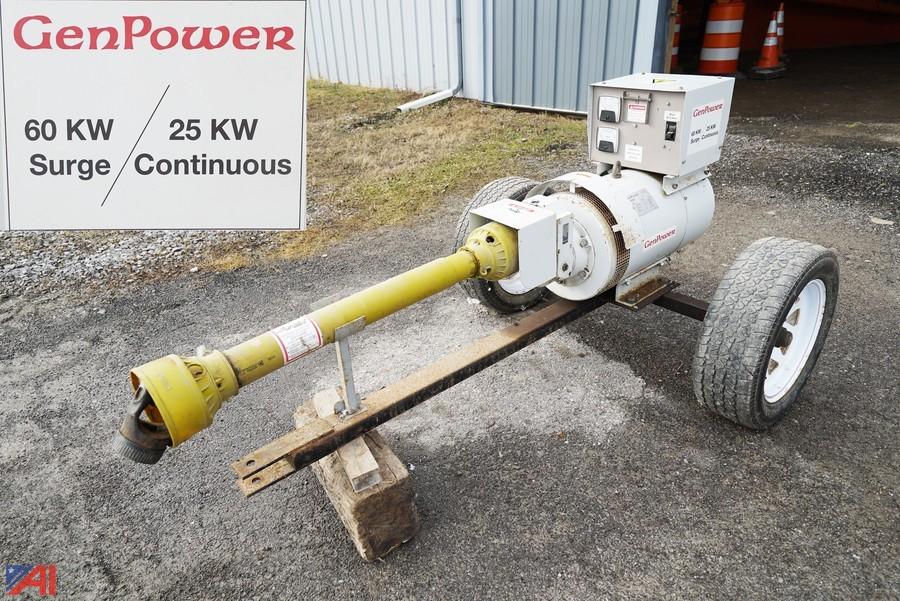 Auctions International Auction Town Of Byron Hwy Dept Surplus 7124 Item 2003 Gen Power Pto Tractor Driven 25kw Generator