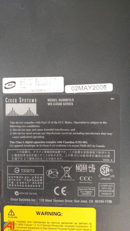 Auctions International Auction City Of Kingston 7603 Item Catalyst 4507r Multi Switch Chassis