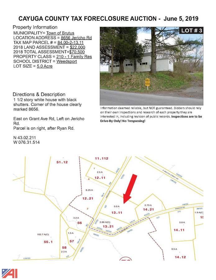 Auctions International Auction Cayuga County & City of Auburn Tax
