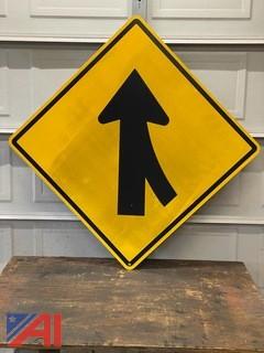 Merging Traffic Road Sign