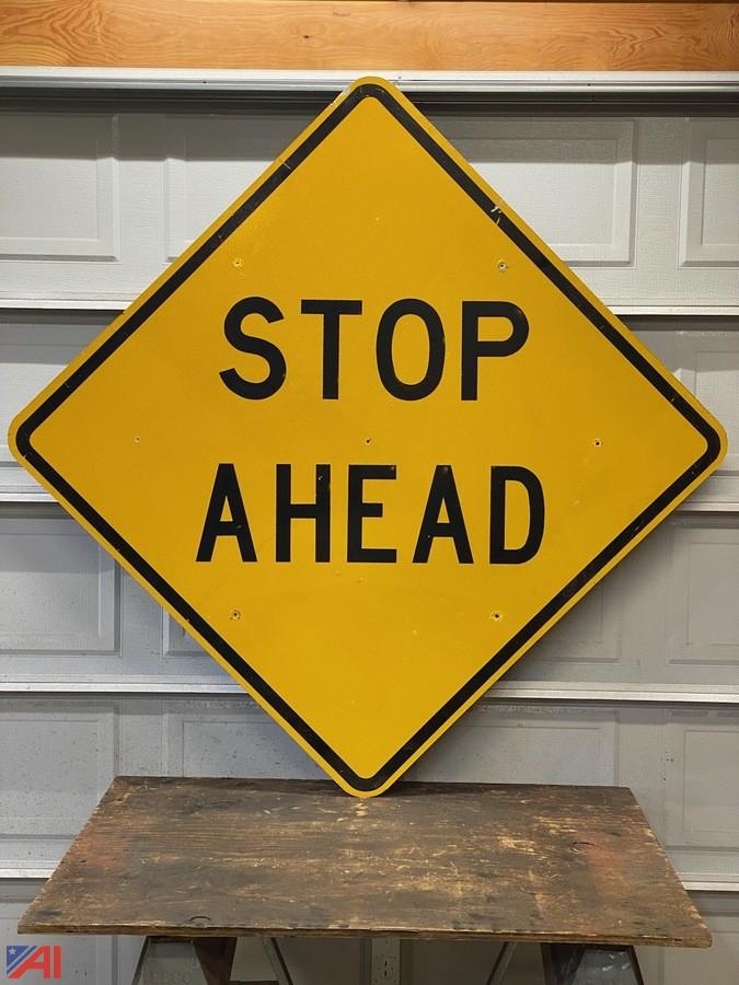 Stop Ahead Road Sign