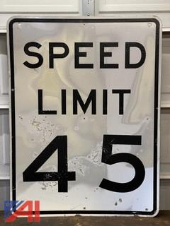 Speed Limit 45 Road Sign