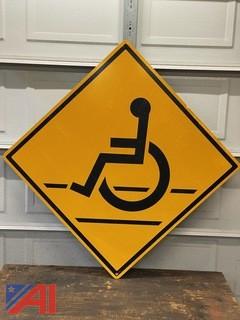 Handicap Wheelchair Road Sign