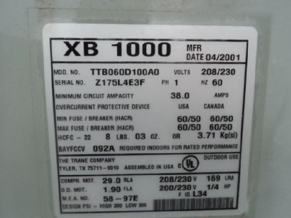 Trane Xb1000 Manual