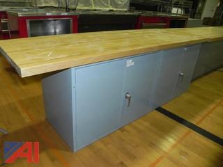 10' Maple Shop Table Top w/ Attached Cabinet