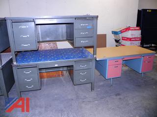 (#9) Metal Desks with Drawers