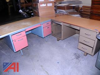 (#11) Metal Desks with Drawers