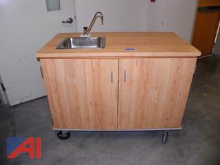 (#16) Portable Table with Sink on Wheels