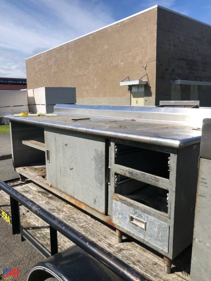 Auctions International - Auction: Rhinebeck CSD-NY #22333 ITEM: (#8 8 Foot Stainless Steel Prep Table