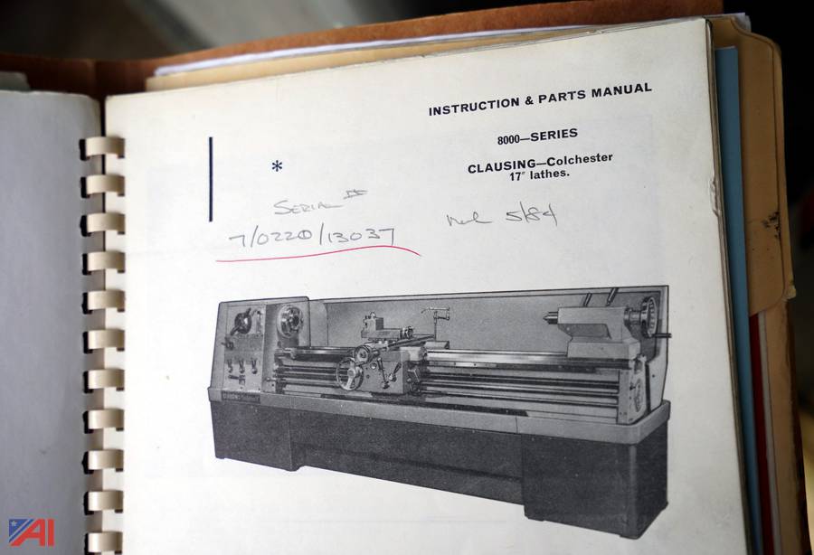 Instruction & Parts Manual Clausing 8000 Series 17” Lathes 