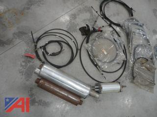 Assorted Push Pull Cables, Air Cylinder, & Mufflers