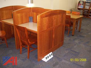 Double-Sided Study Carrel with Chairs