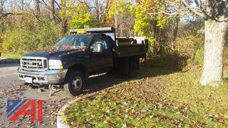 2002 Ford F350 XL Super Duty Dump Truck with Liftgate and Plow