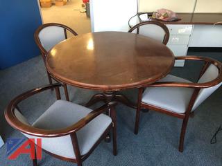 Round Wood Table and Chairs