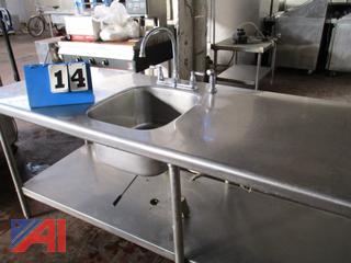 8' Stainless Steel Table with Sink