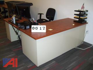 Steel Case Desk with Chair and Table