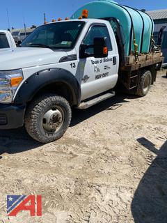 2015 Ford F350 XLT Super Duty Flatbed Truck with Plow
