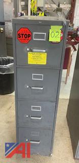 (#2) Vertical Metal File Cabinet, Four Drawer