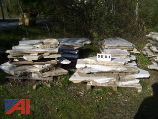 Pallets of White Marble Slabs