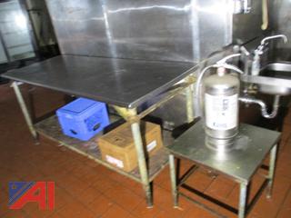 Stainless Steel Tables and Hand Sink