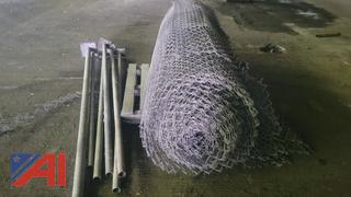 Roll of 8' Chain Link Fence and Post