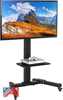 2020 Samsung BE65T-H 65" Crystal UHD 4K Pro TVs Mounted on FITUEYES Mobile Rolling TV Carts