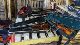 Violins in Cases with Bows