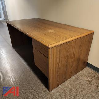 Solid Wood Walnut Colored Desk