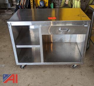Rolling Stainless Steel Cashier Station