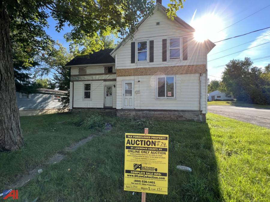 Auctions International Auction St Lawrence County, NY Tax Foreclosed Real Estate 29744 ITEM