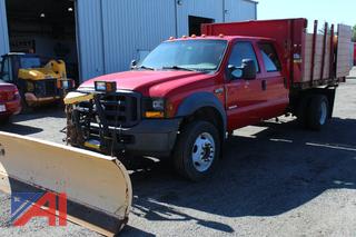 2007 Ford F450 Super Duty Crew Cab Dump Truck with Plow