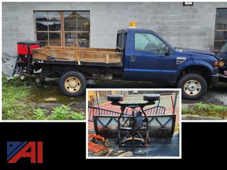 2008 Ford F350 XL Super Duty Flat Bed Pickup Truck with Plow and Spreader