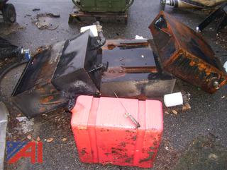 Hydraulic Oil Tanks and Red Plastic Tank