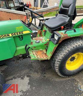 John Deere 855 Mower with 60" Plow and 60" Mower Deck Attachments
