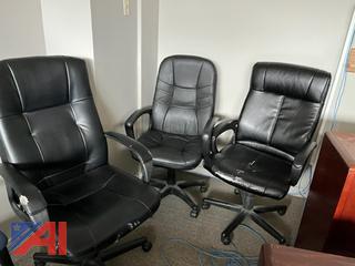 Black Faux Leather Executive Chairs