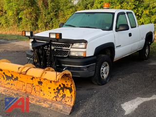 2005 Chevy Silverado 2500HD Extended Cab Pickup Truck with Plow