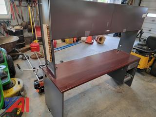 Metal Office Desk and Side Cabinet