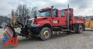 2010 International 4300 DuraStar Crew Cab Dump Truck with One Way Plow and Wing