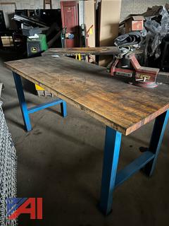 Industrial Table with Vise  