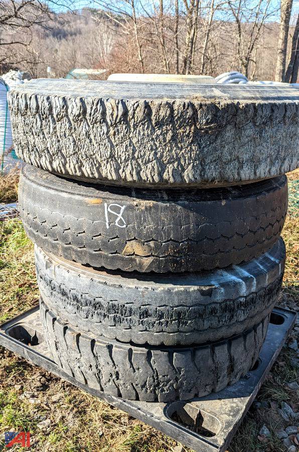 Auctions International Auction Jessup TownshipPA 31129 ITEM (4) 12R24.5 Tires on Rims
