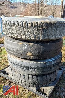 (4) 12R24.5 Tires on Rims