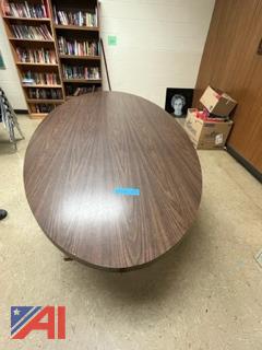 Oval Woodgrain Conference Table