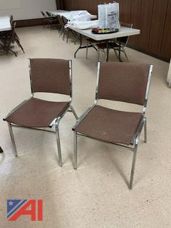 (20) Brown Cloth/Metal Chairs