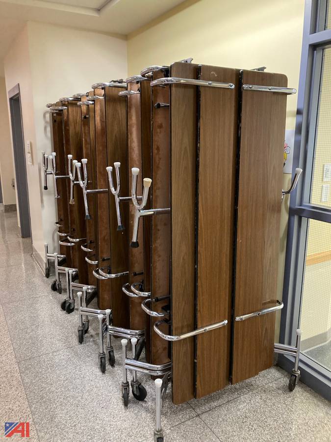 Auctions International Auction Canajoharie CSDNY 31291 ITEM (9) Cafeteria Folding Tables