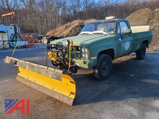 1986 Chevy D3P Pickup Truck with Plow