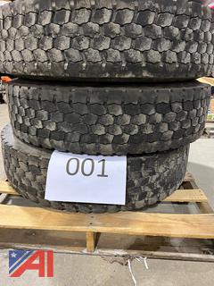 (#1) (3) Goodyear 11R22.5 G182 RSD M+S Truck Tires 