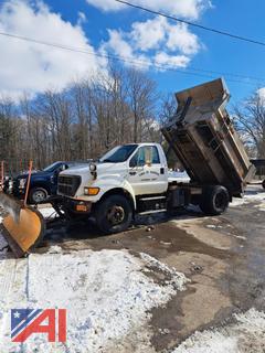2001 Ford F650 Dump Truck with Plow and Box Spreader
