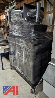 HP Charging Cart with Computers & Monitors