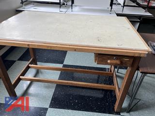 (1) Wooden Drafting Table