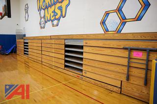 (5 Sections) Hussey Retractable Wood Gym Bleachers 